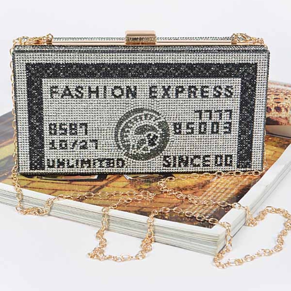 New Fashion Express Rhinestone Credit Card Clutch
